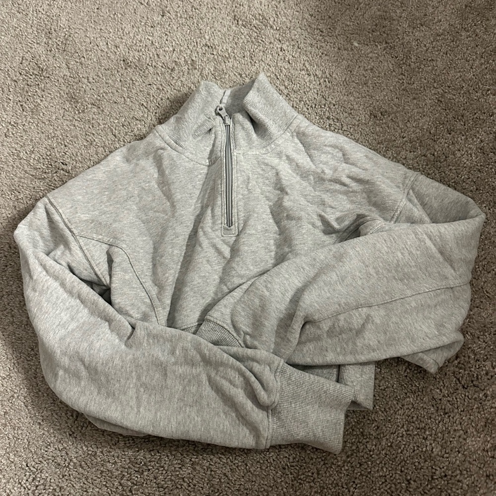 Aerie Gray Zip Up Cropped Jacket